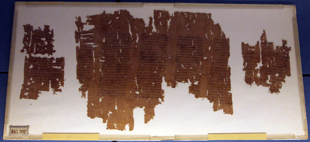 Frammenti di Hellenica di Senofonte, Papiro PSI 1197, Biblioteca Laurenziana, Firenze.