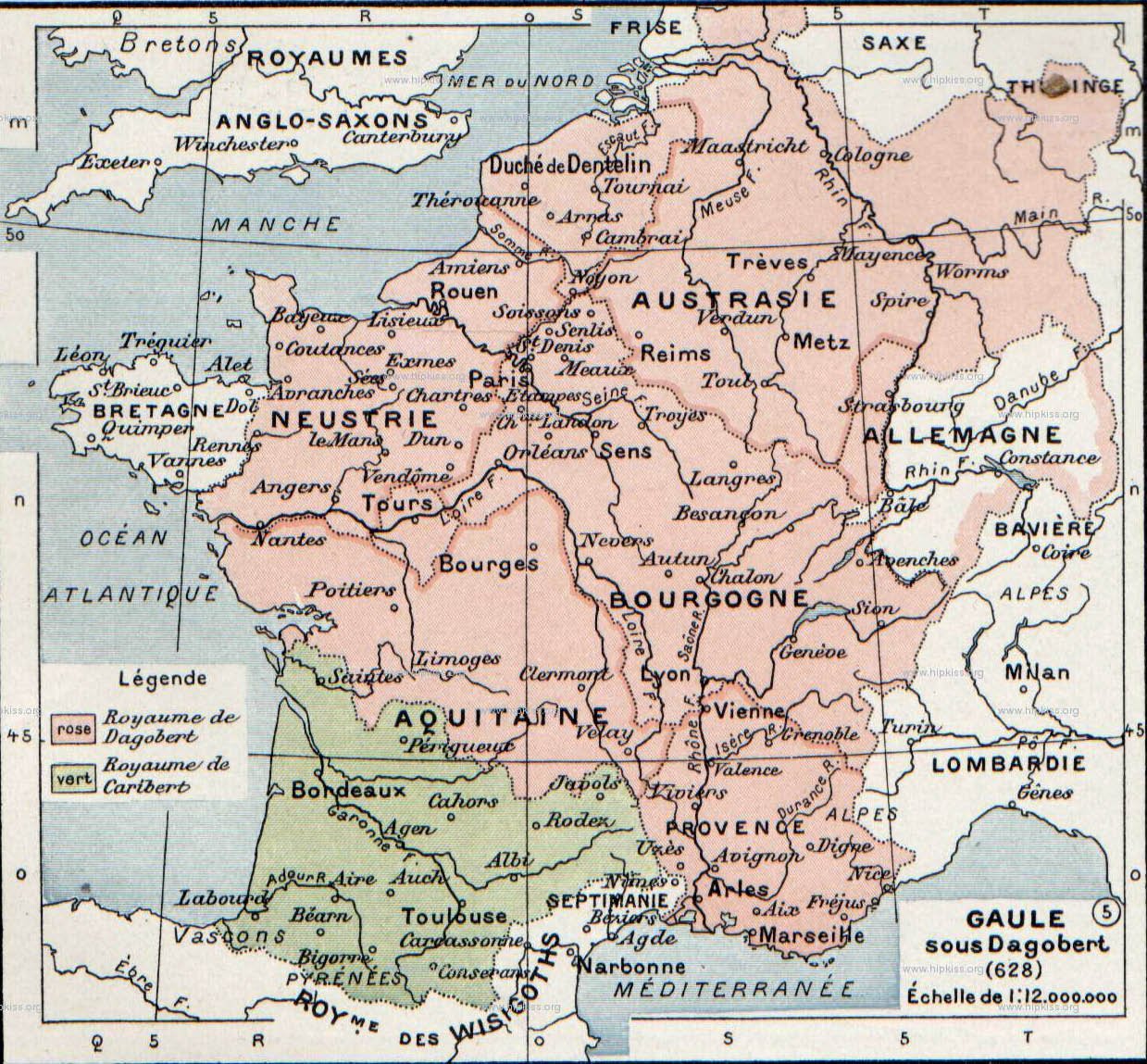 Regno Franco nel 628 d.C.